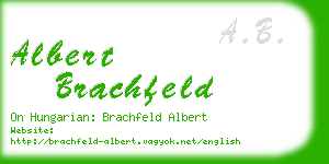 albert brachfeld business card